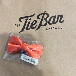 The Tie Bar Vibrant Orange Bow Tie